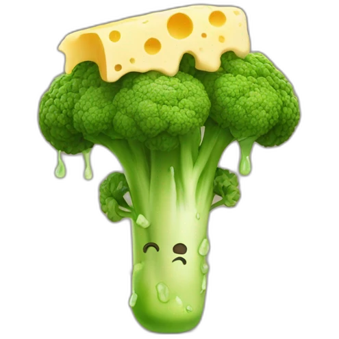 baby brocoli with cheese drip emoji