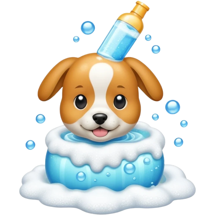 Shampoo for dog with foam emoji