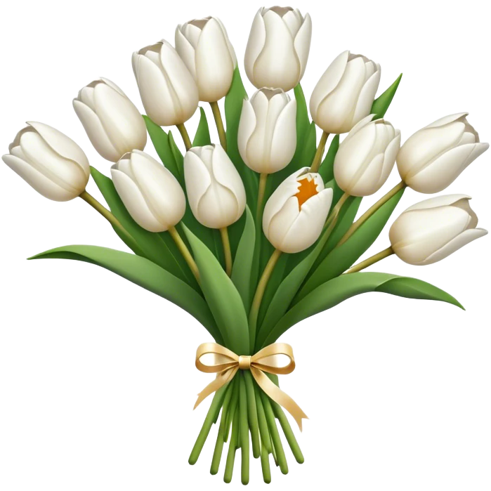 white tulip bouquet  emoji