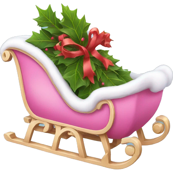 Pink sleigh emoji