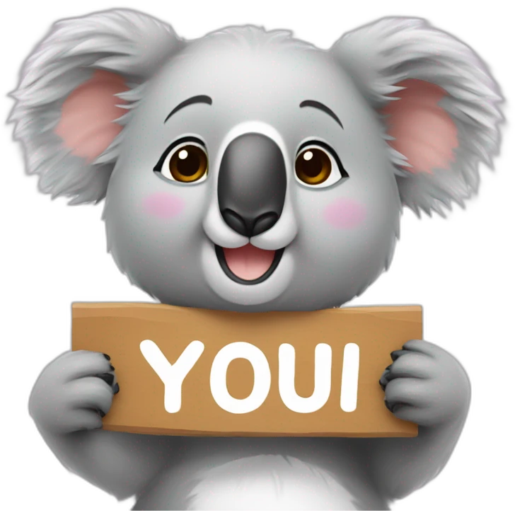 koala with sign with text ‘I love you mum’ emoji