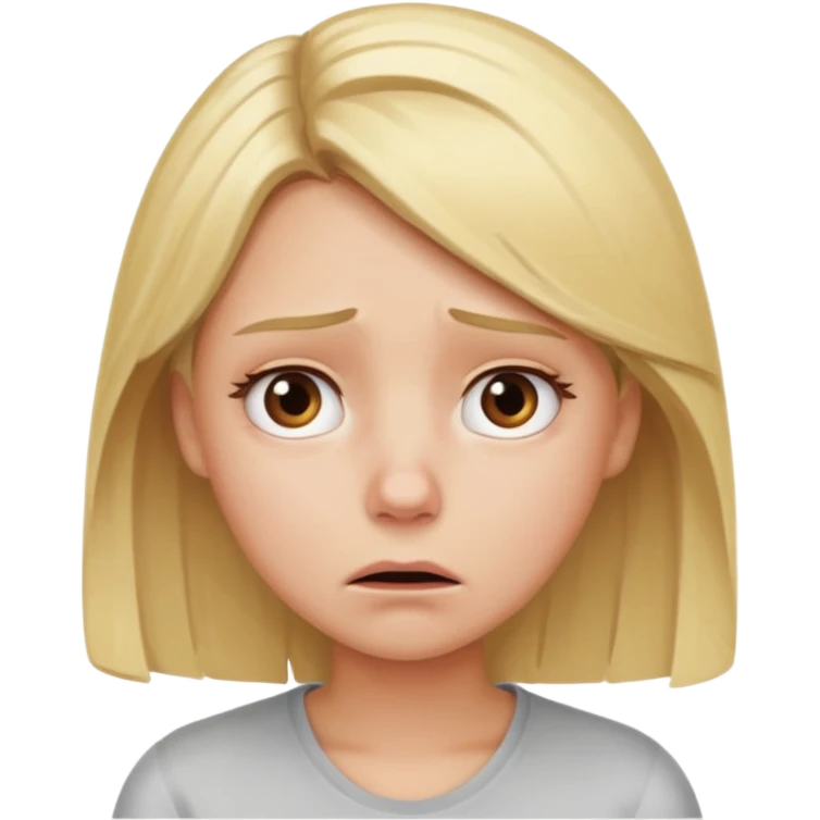 Stressed blonde girl emoji