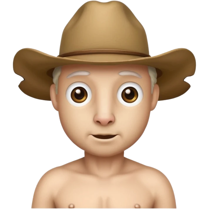 Naked sheep man in a cowboy hat  emoji