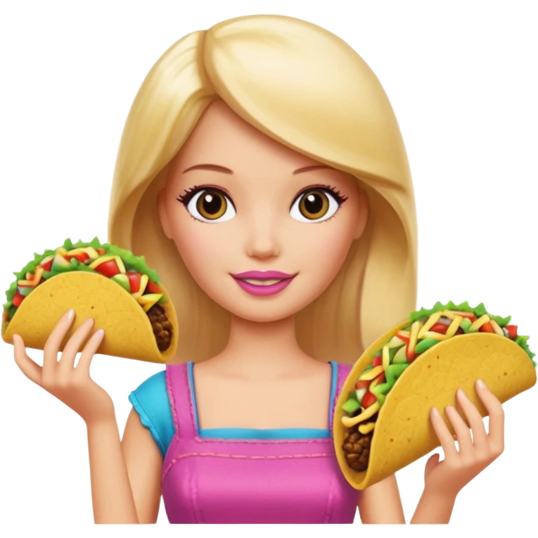 Barbie with a taco emoji