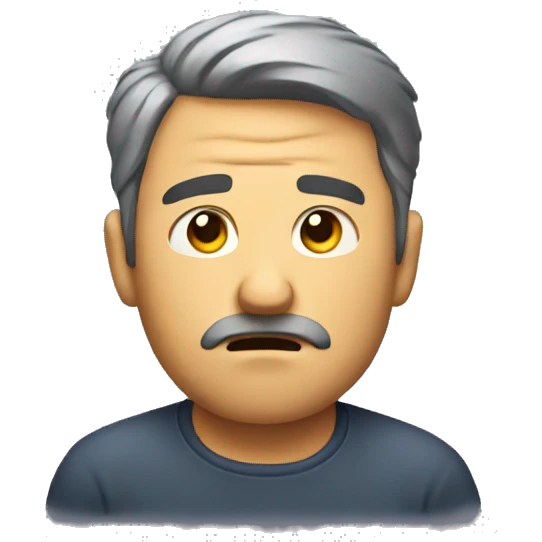 Extremely concerned man sweating emoji