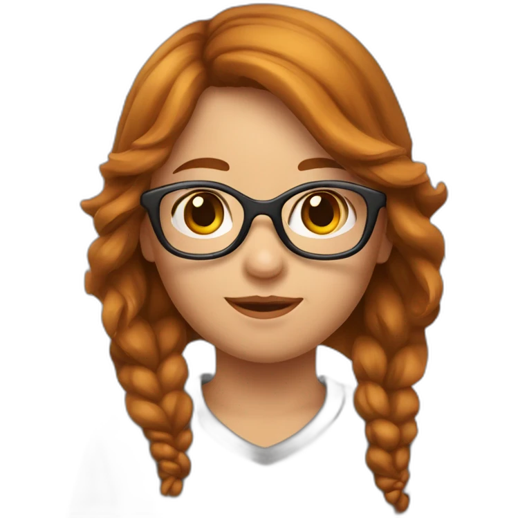 Een meisje met bruin haar en een doorzichtige bril emoji