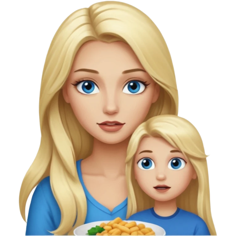 Blonde baddie with long hair Pretty makeup long lashes blue  eyes , feeding boy emoji