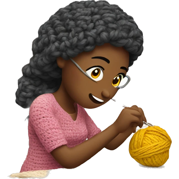 Woman crocheting emoji