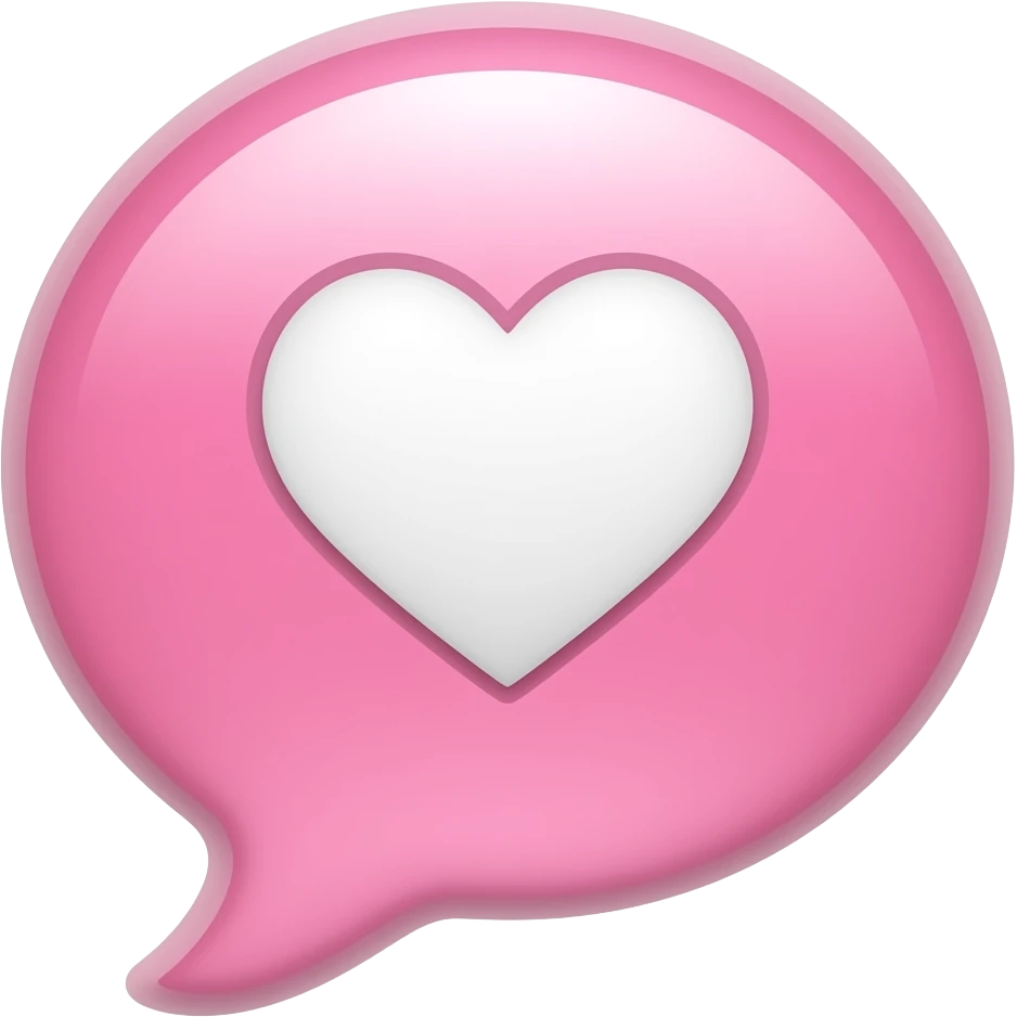 notification bubble with heart, pastel pink, clean design emoji