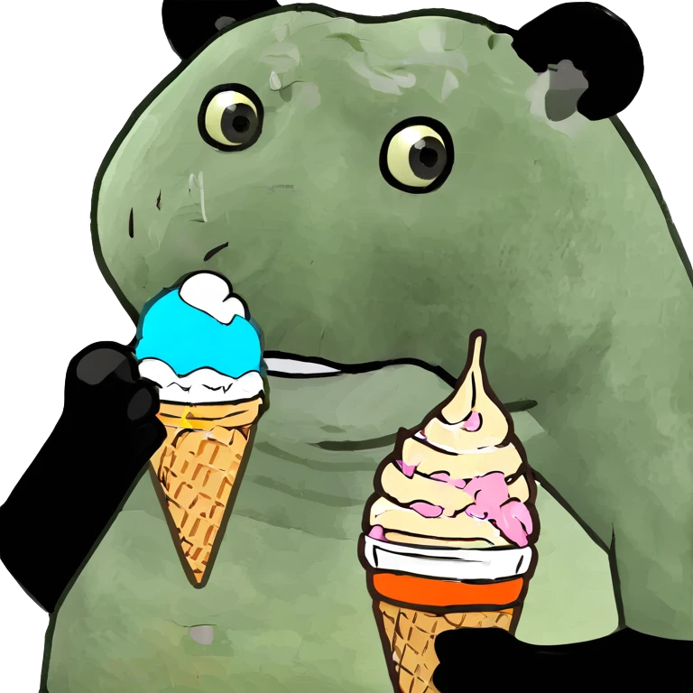 Panda eating ice cream emoji