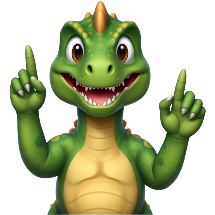 dinosaur middle finger emoji