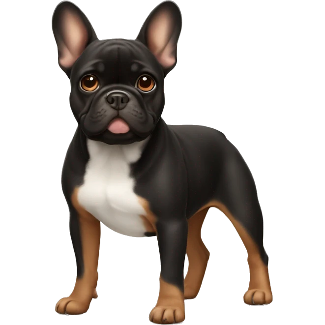 black with brown french bulldog emoji