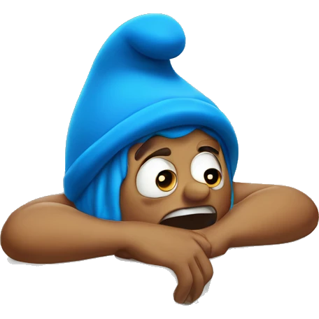 smurf crying in a swimming pool emoji