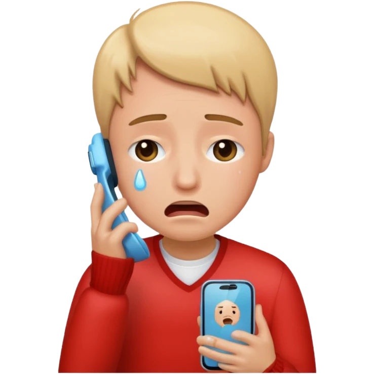 appeler une personne sur son téléphone en pleurant emoji