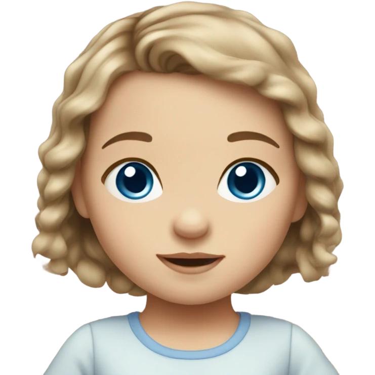 Baby girl blue eyes brown hair emoji