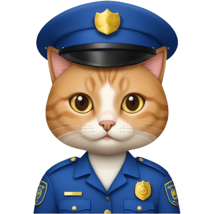 cat in police uniform, no hat emoji