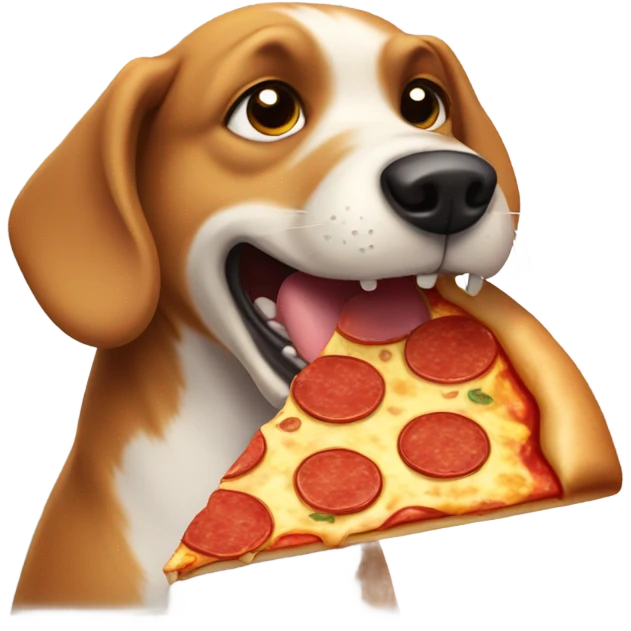 Dog with pizza emoji