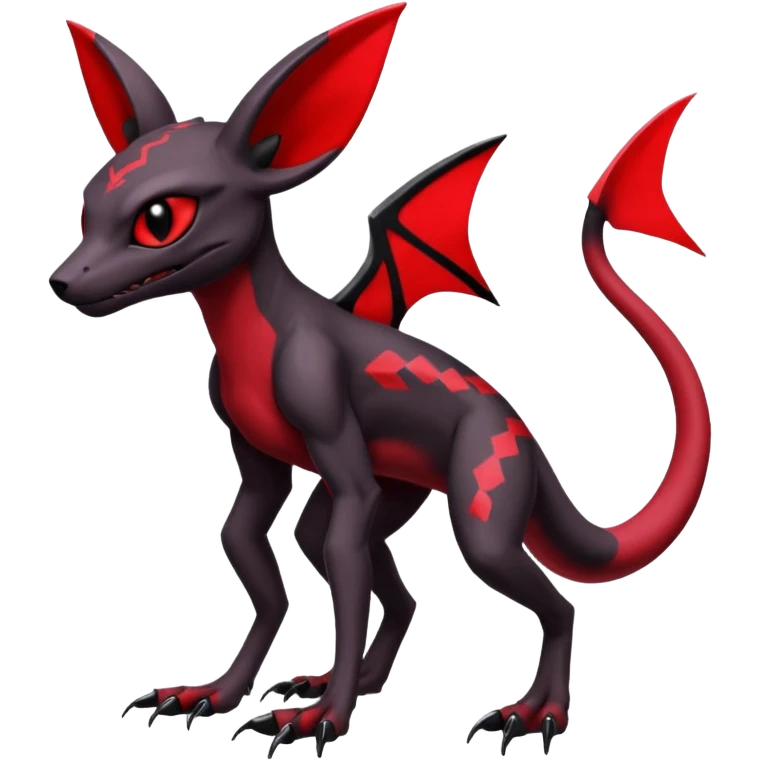 Gothic Edgy Evil Badass Cool Genesect-Umbreon-Salandit-Fakémon-hybrid-creature (full body)  emoji