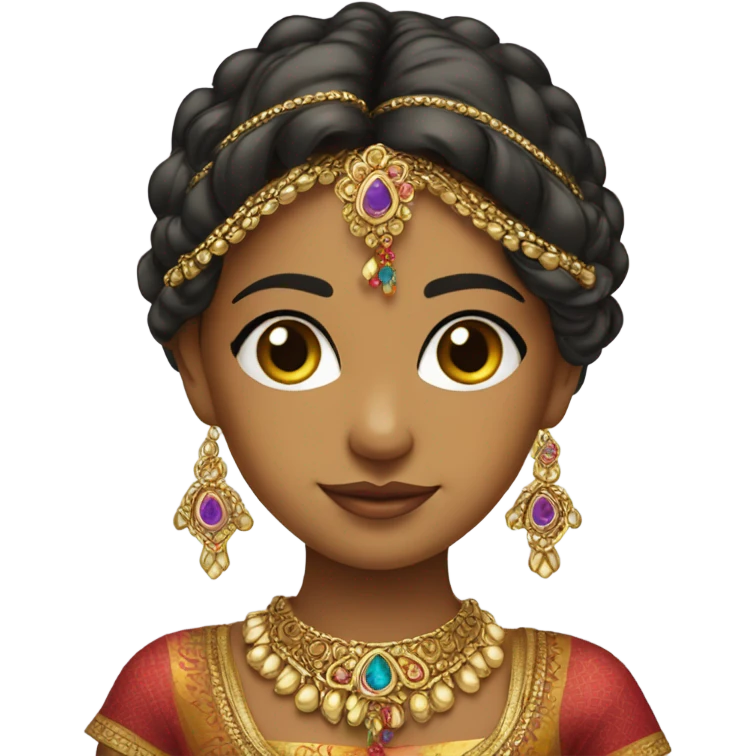 indian girl with gold jewelry emoji
