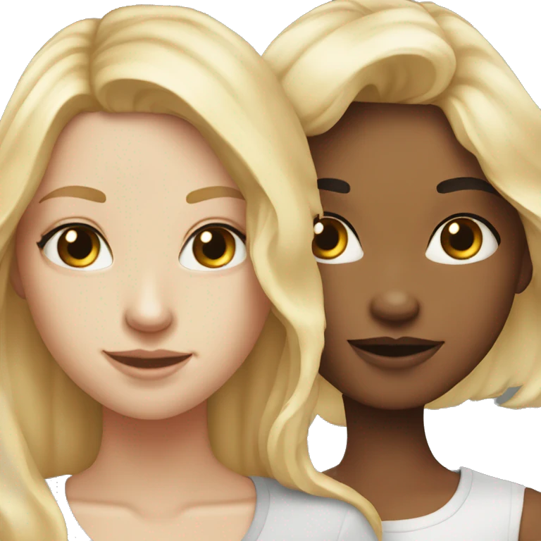 Two blonde friends one with freckles both white emoji