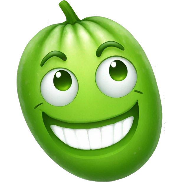 Smiley with cucumber emoji