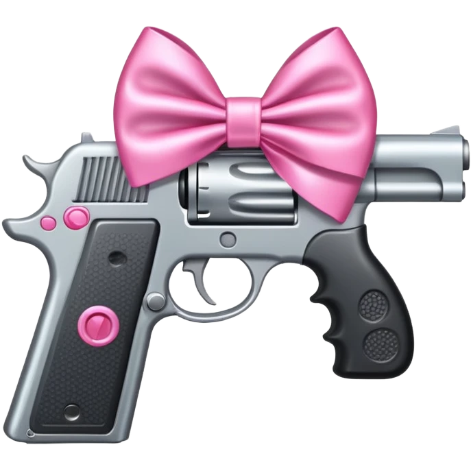 Gun with pink bow on it emoji