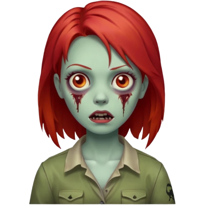 zumbie girl Red hair emoji