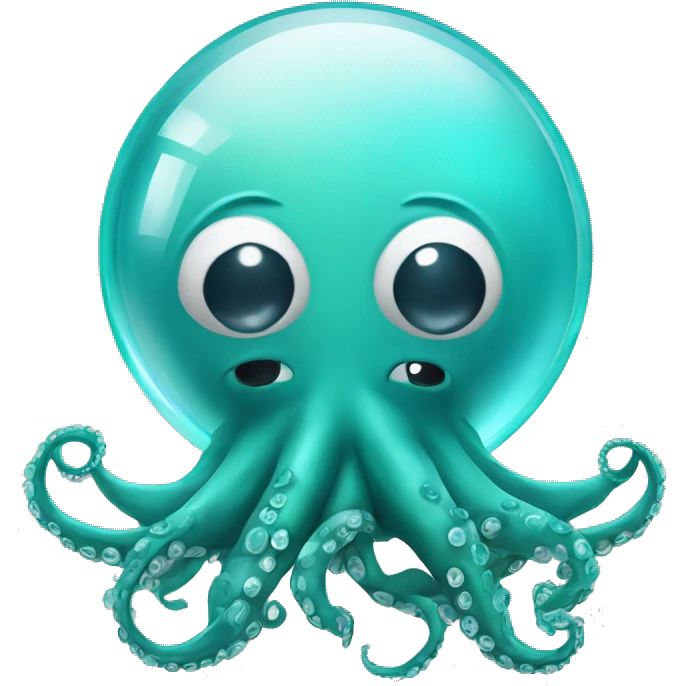 crystal ball with surgical octopus turquoise emoji
