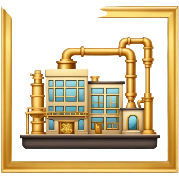 Isometric small jewelry factory gold  emoji