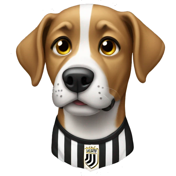 dog wearing juventus shirt emoji