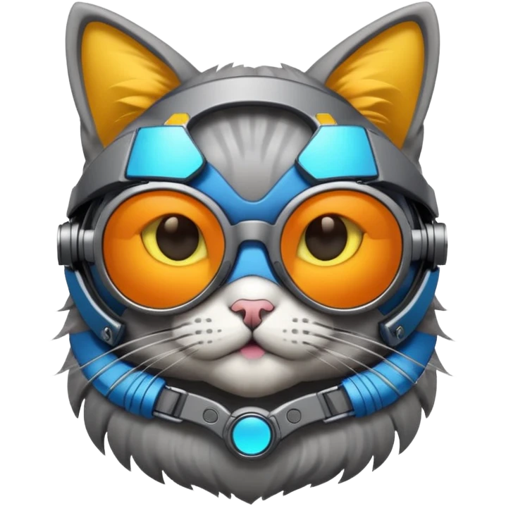 Cat wearing cyberpunk sunglasses emoji