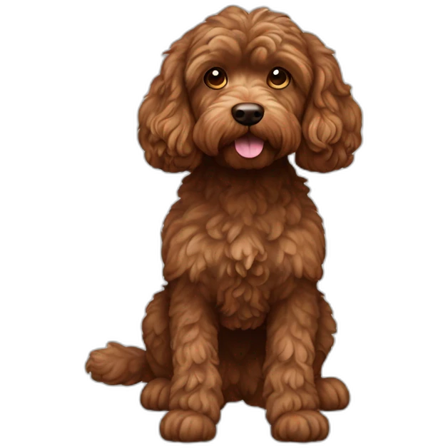 Full body brown cockapoo emoji