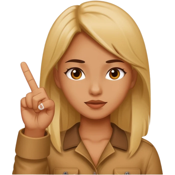 girl doing the middle finger emoji