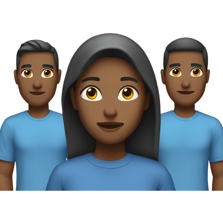 three people in blue clothes emoji