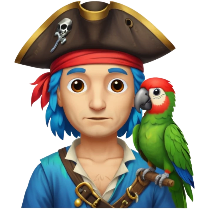 pirate and parrot emoji