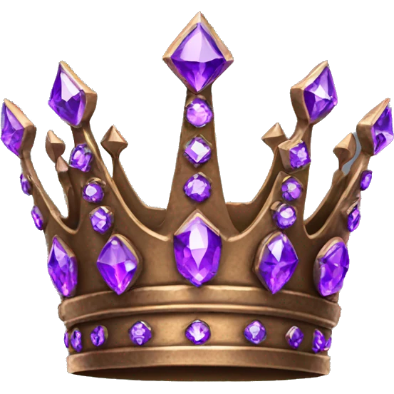 Bronze Crown with purple diamonds emoji