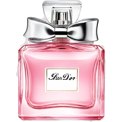 Light pink Miss Dior perfume with bow emoji