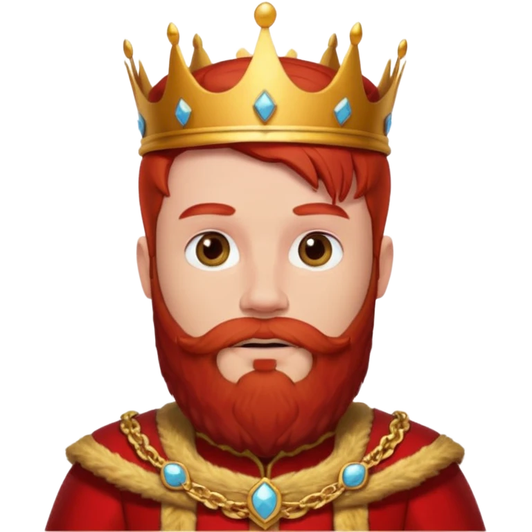 bearded  king  red outfit red hair without crown emoji