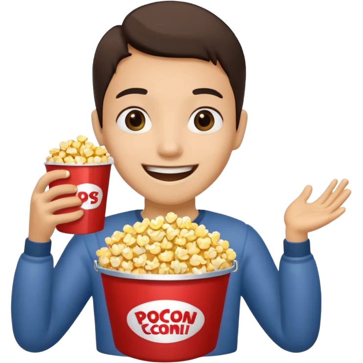 a hiịab holding a bucket of popcorn emoji