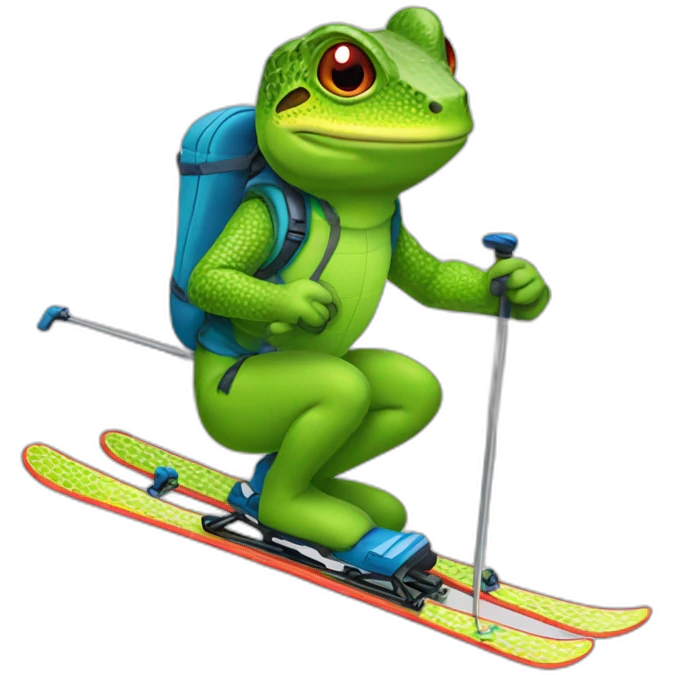Lezard en train de skier emoji