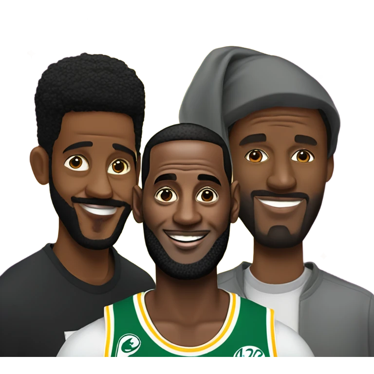 Lebron’s 40th birthday celebrating with 2 pakistani men and a black man  emoji