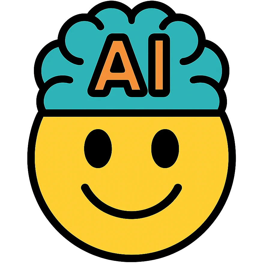 colorful inteligência artificial emoji with black outlines emoji