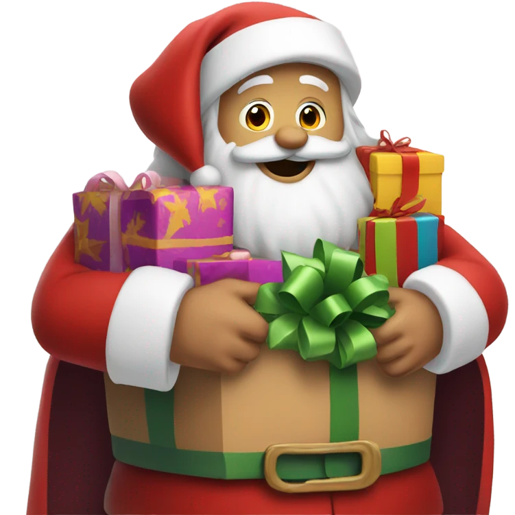 Santa Claus gives gifts emoji