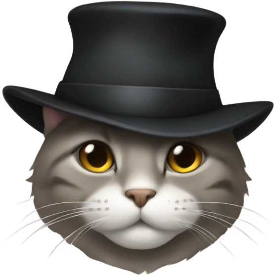 Cat with black hat emoji