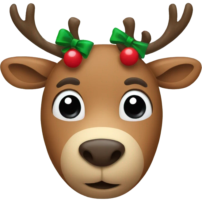 reindeer with a bow emoji