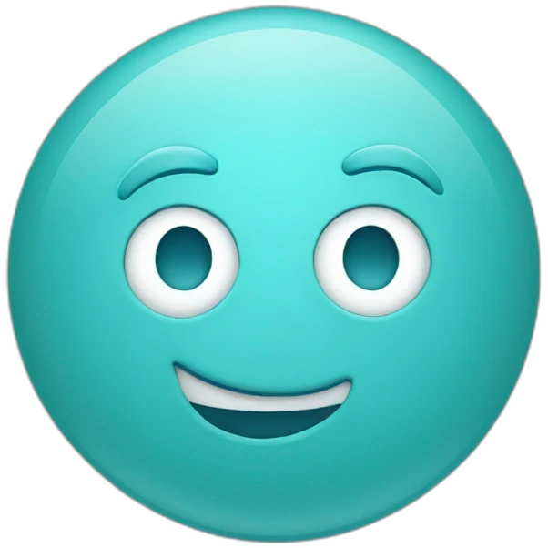 An simple aqua blue smiley emoji