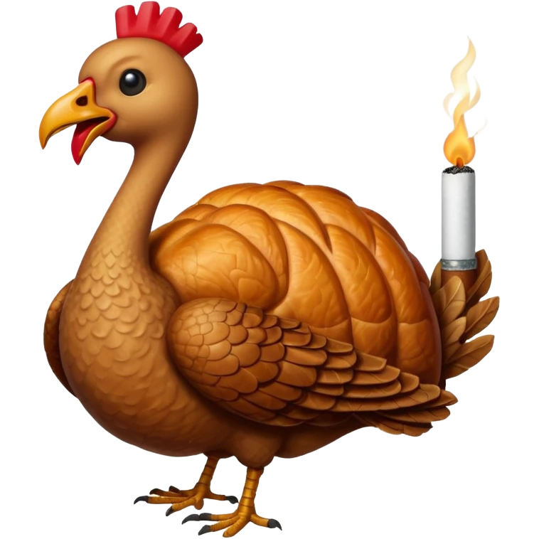 a headless turkey smoking a cigarette emoji
