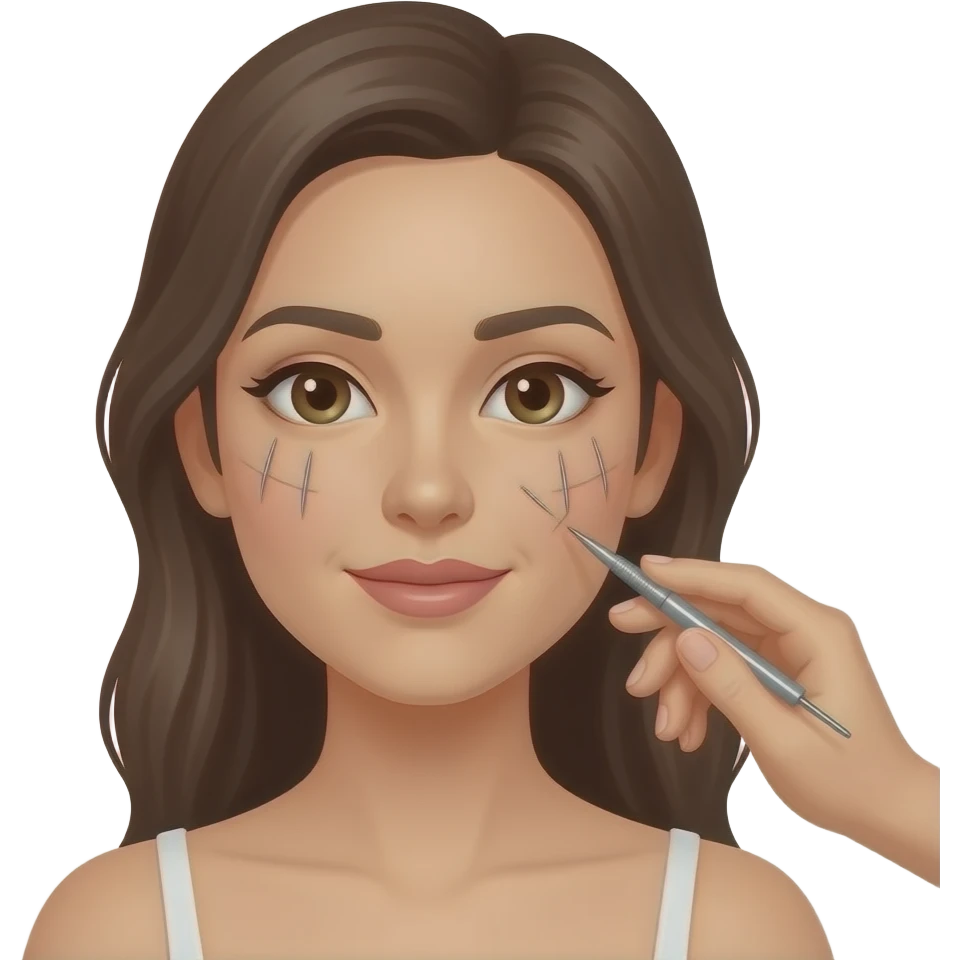 Woman getting microneedling emoji