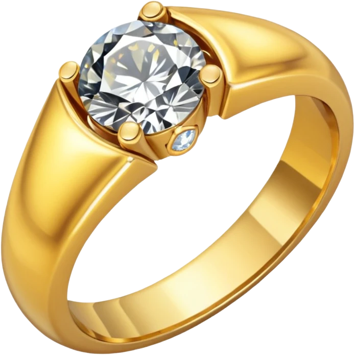 gold ring with a diamond emoji