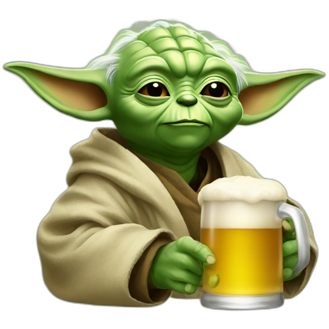yoda drink a beer emoji